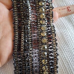 Black and Gold Beaded Bracelet